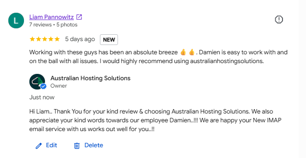 Google Review from Liam Pannowitz - Multicon Construction